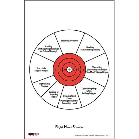 EZ2C Targets Style 11 Targets,11x17in,Red and Black Ink,Pack of 25 EZ2C011